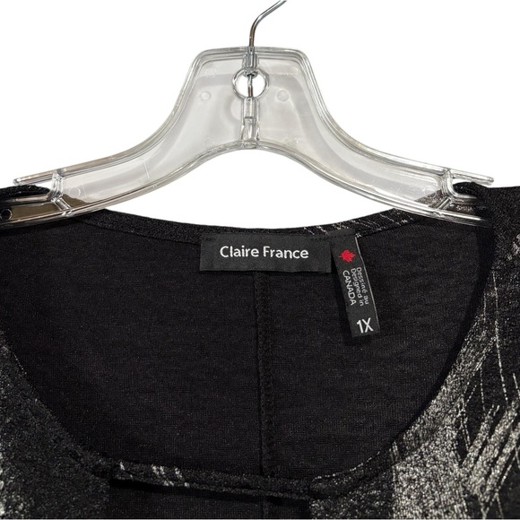 Claire France, Plus Size Shimmering Black & Silver Tunic, 1X - Picture 4 of 9